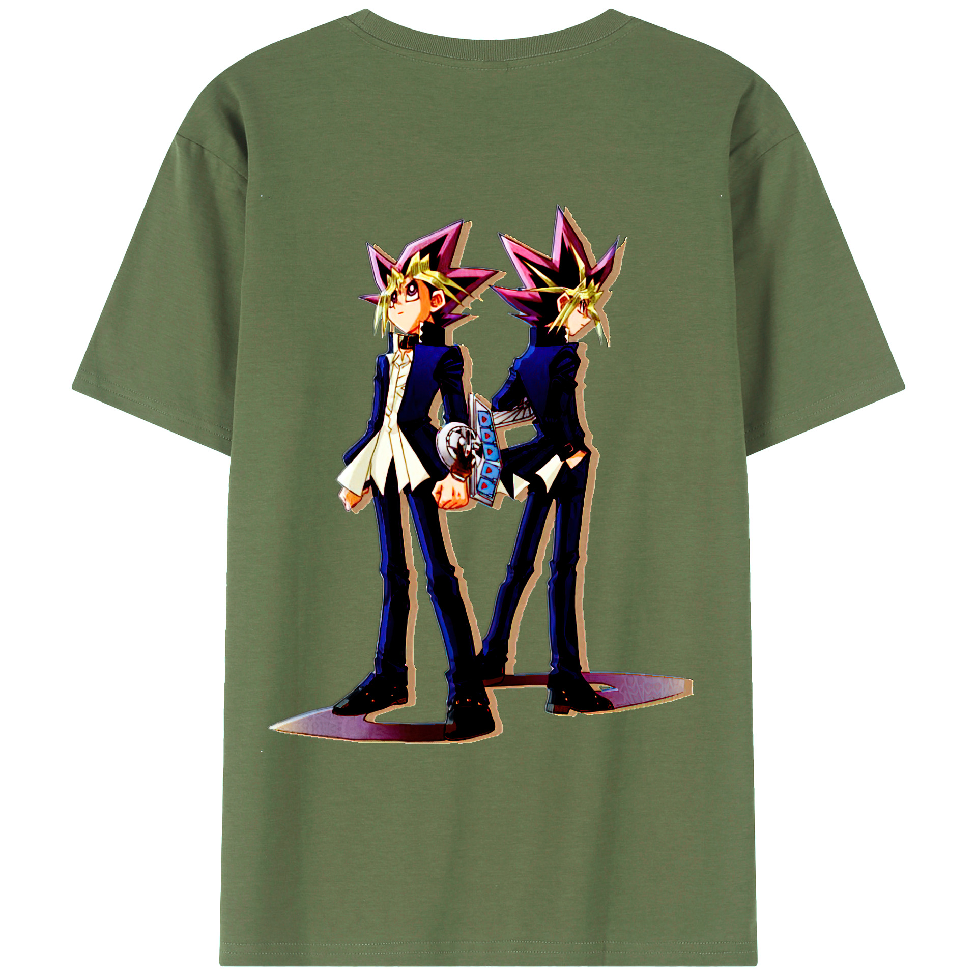 （画像用） 遊☆戯☆王 Yu-Gi-Oh! 綿100％ メンズ半袖Tシャツ（バックプリント） 通気性